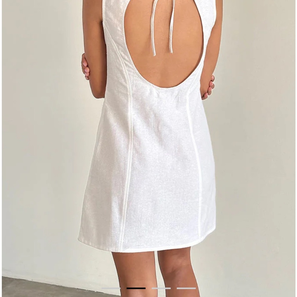 Motel Rocks White Backless Halter Sundress - Picture 3 of 6